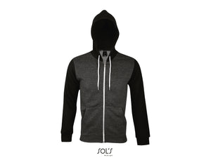 Veste zippée à capuche unisexe avec cordon contrasté blanc Sol's Silver